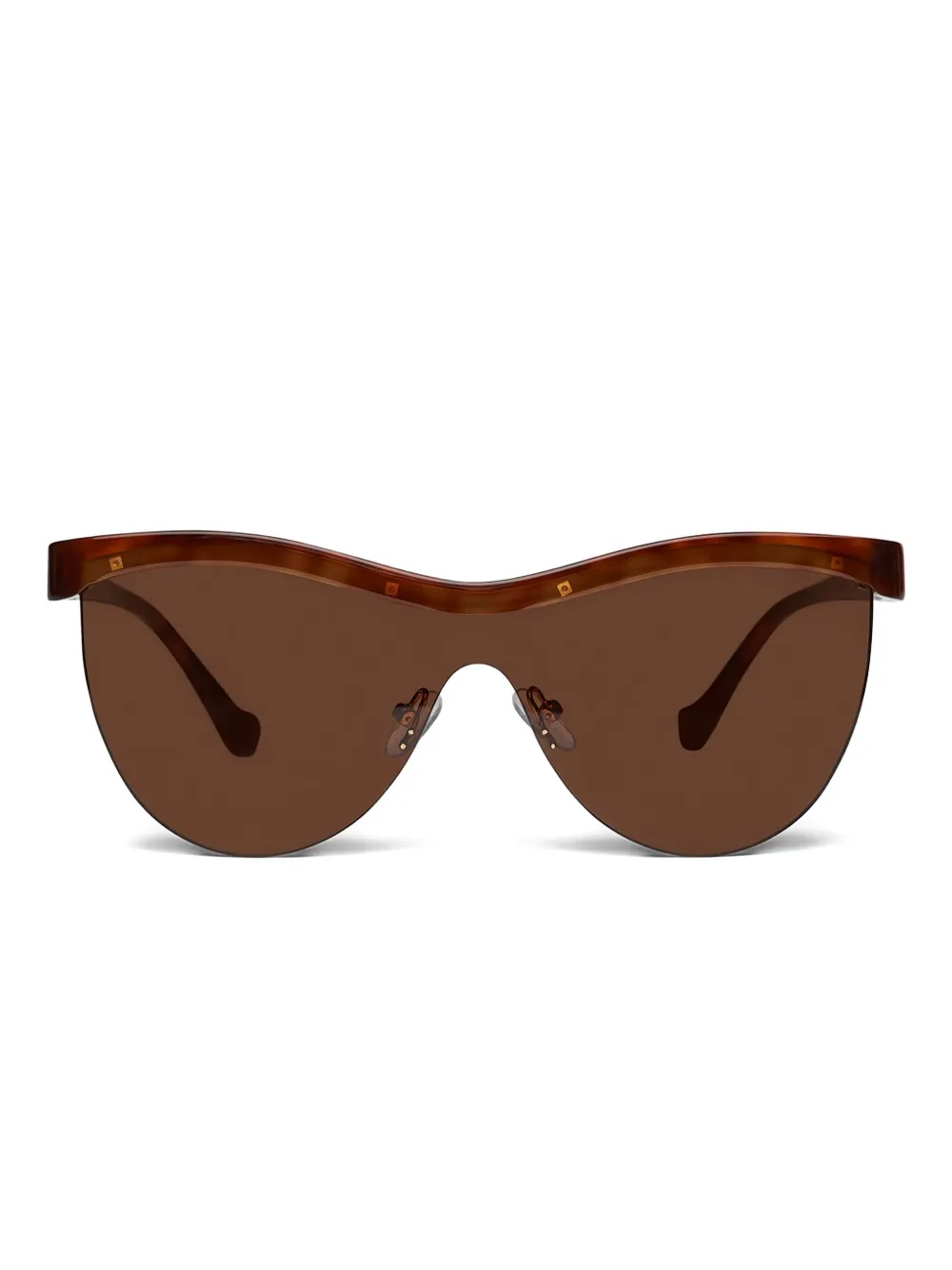 Nanushka tortoiseshell shield-frame sunglasses - Marrone