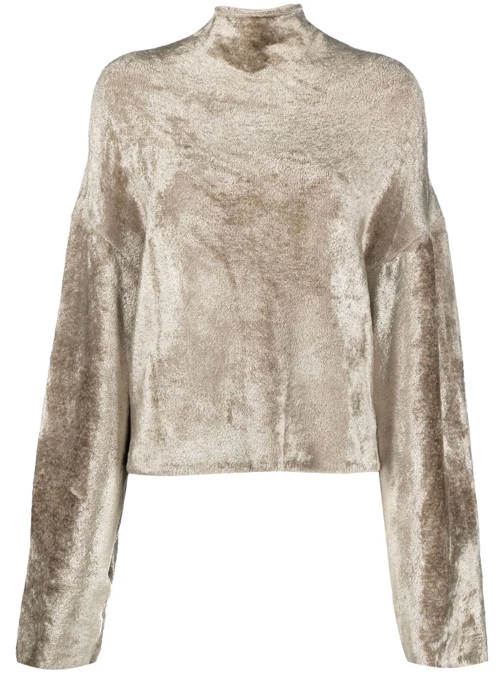 Nanushka Drop-shoulder Velvet-effect Jumper In Neutrals