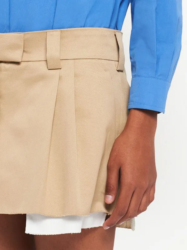 Miu Miu embroidered-logo Chino Miniskirt - Farfetch