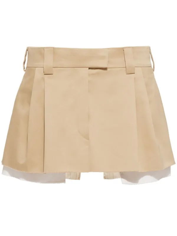 MIU MIU 22SS Chino Pleated Miniskirt