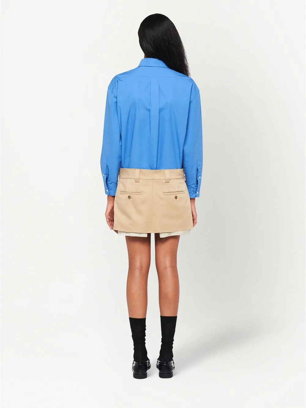 embroidered-logo chino miniskirt