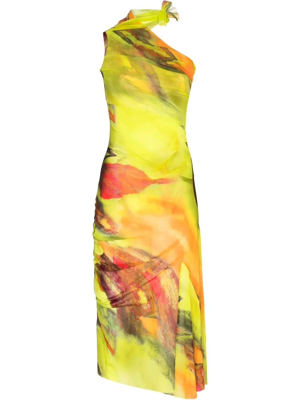 

Paula Canovas del Vas abstract-print mesh midi dress - Green