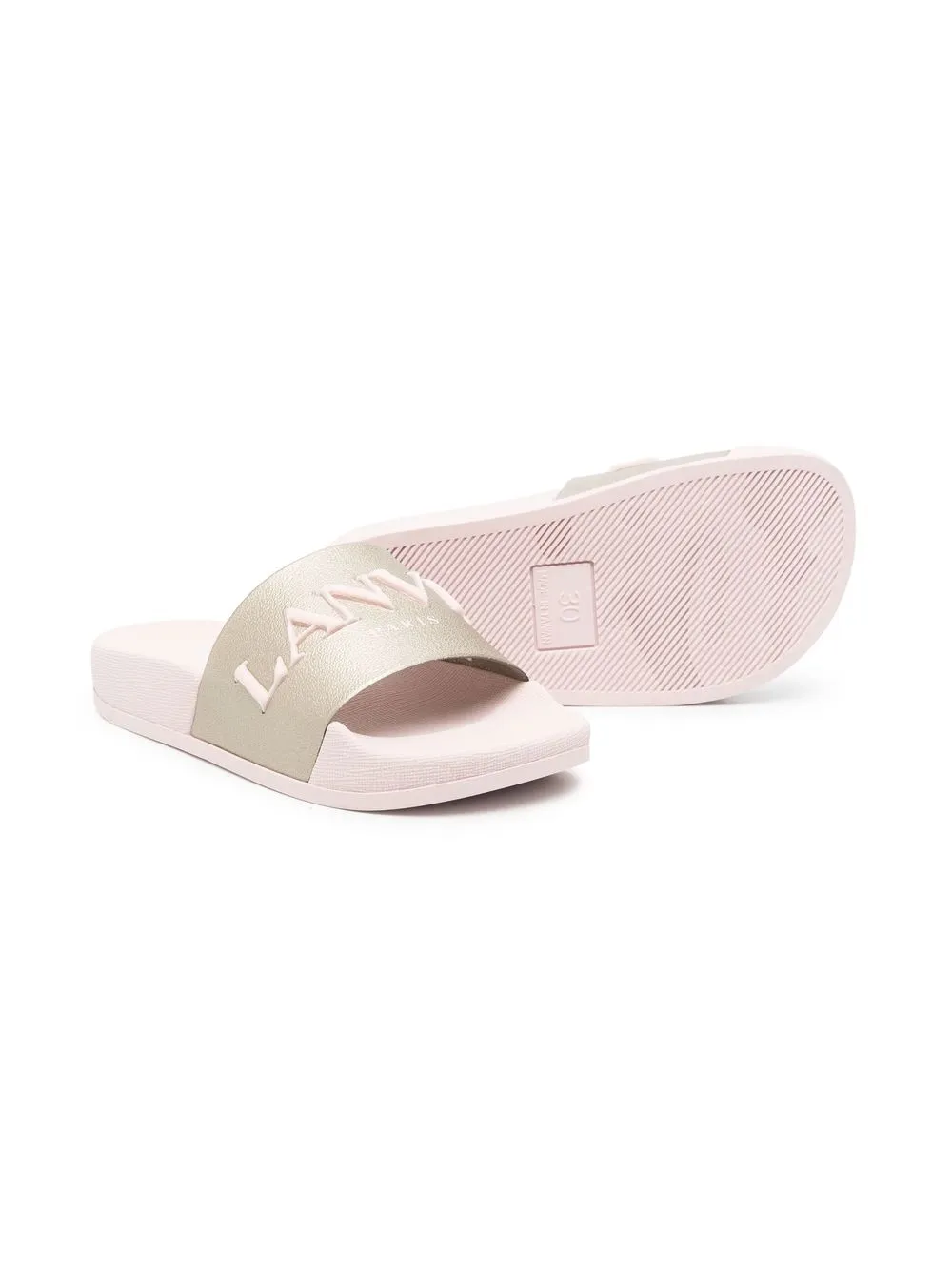 Lanvin Enfant Badslippers met logoprint - Goud