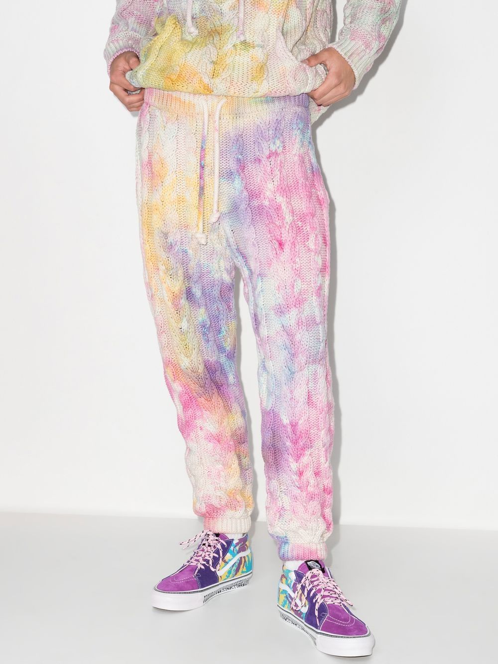 blue tie dye track pants