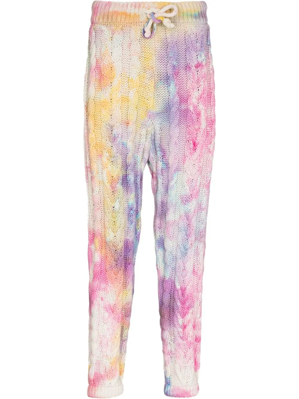 

CAMP HIGH Aura tie-dye cable-knit track pants - Pink