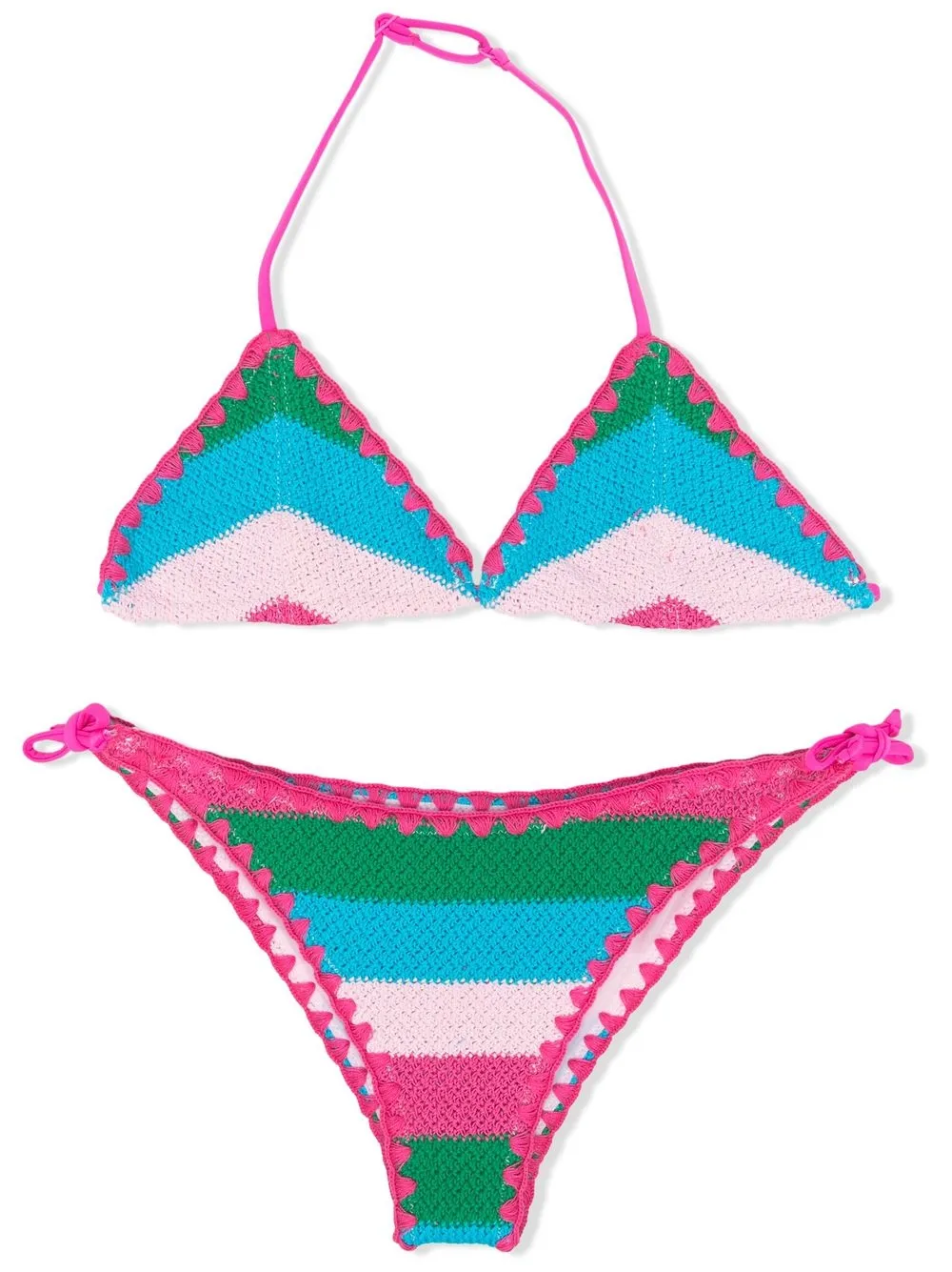 

MC2 Saint Barth Kids TEEN knitted halterneck bikini - Pink