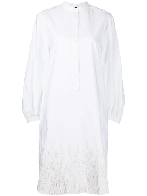 Rochas - embroidered-hem shirt dress