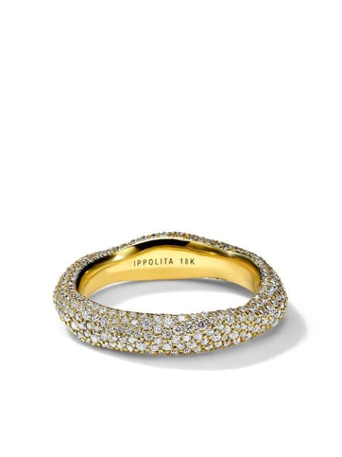 IPPOLITA 18kt yellow gold Stardust full diamond pavé band ring