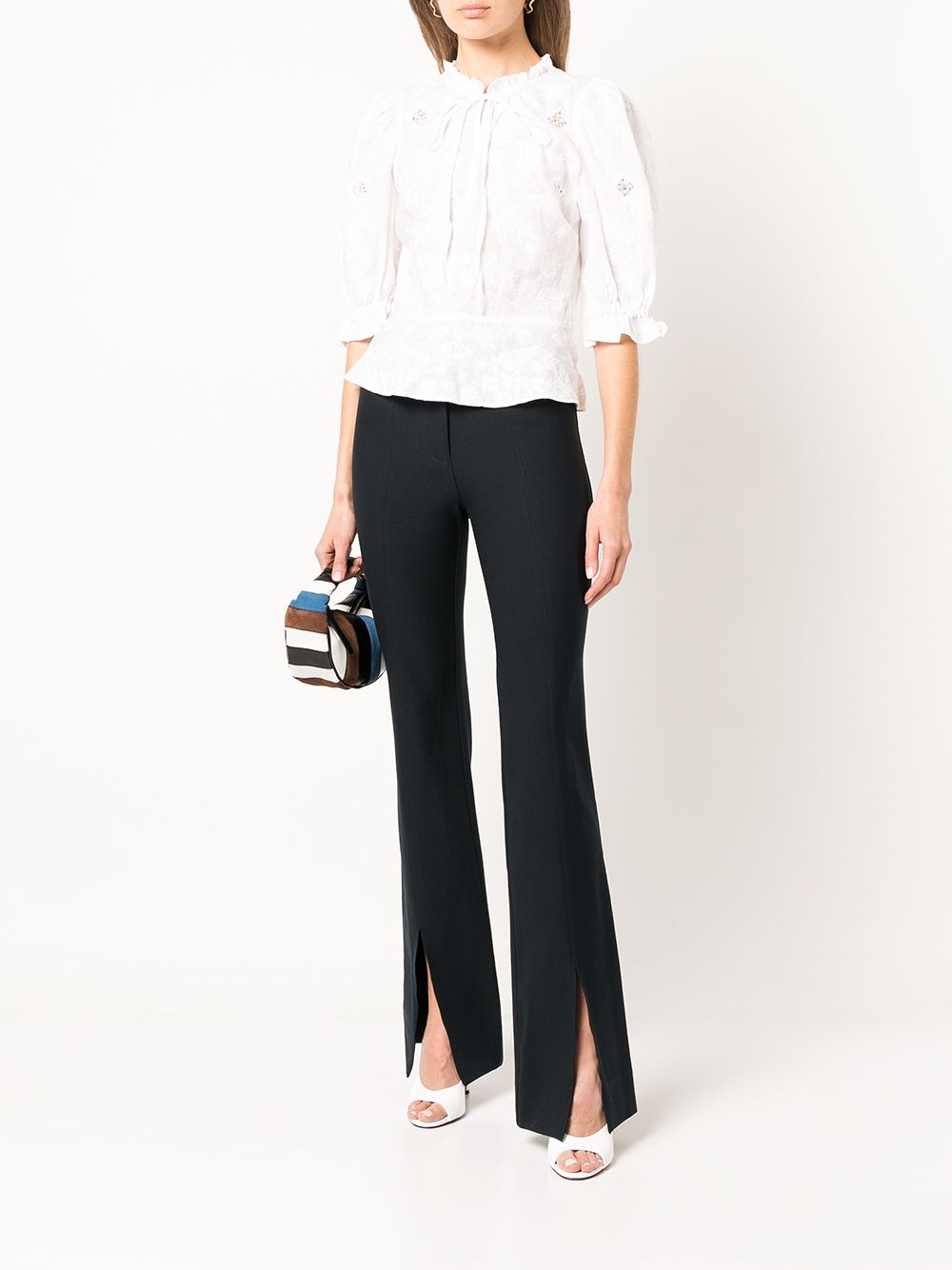 Derek Lam 10 Crosby Broek met flared afwerking - Blauw