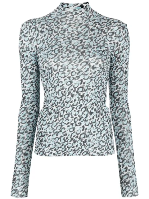 Nanushka back cut-out patterned top