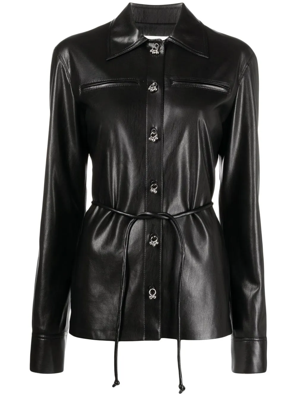 

Nanushka faux-leather dangling-button shirt - Black