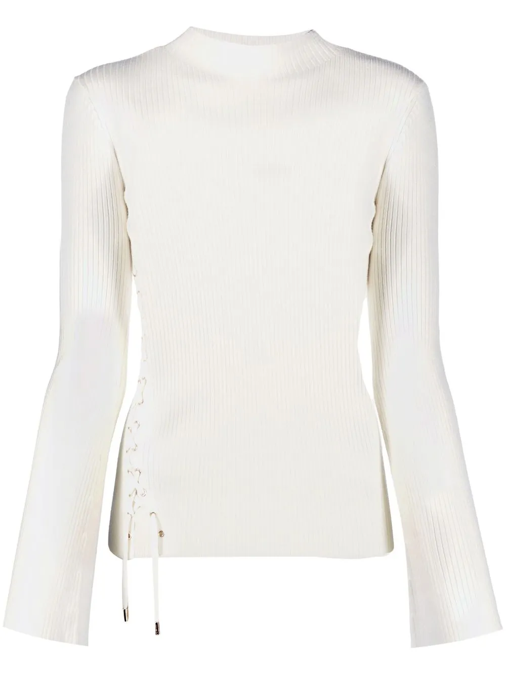 

Maje ribbed mock-neck drawstring jumper - White