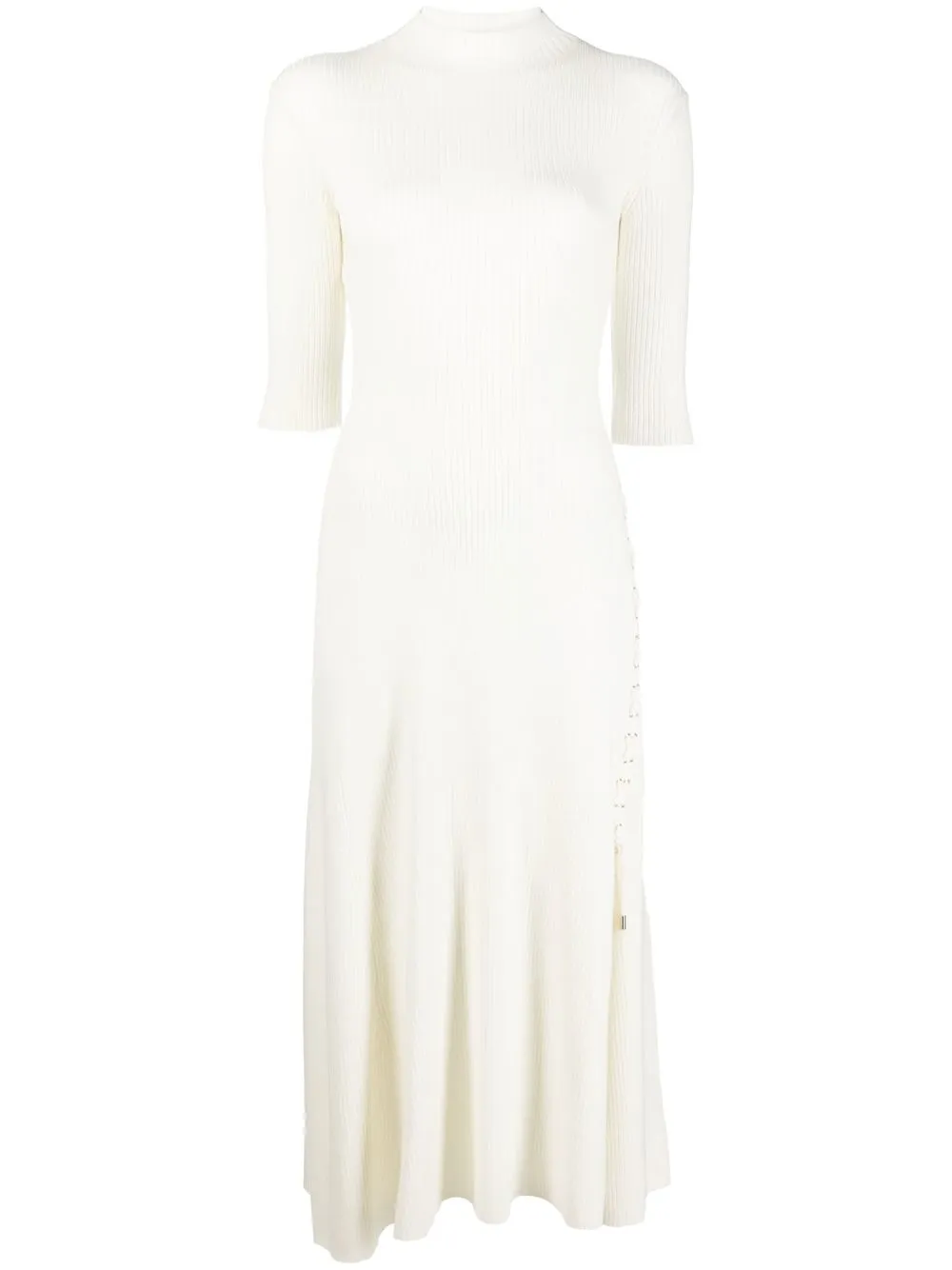 

Maje lace-up knitted dress - White