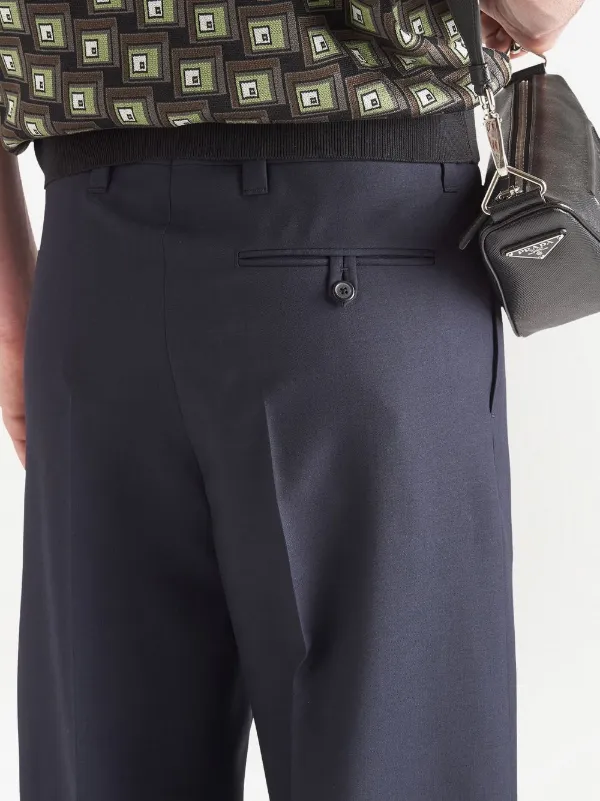 Prada プラダ ストレート テーラードパンツ | ブルー | FARFETCH JP