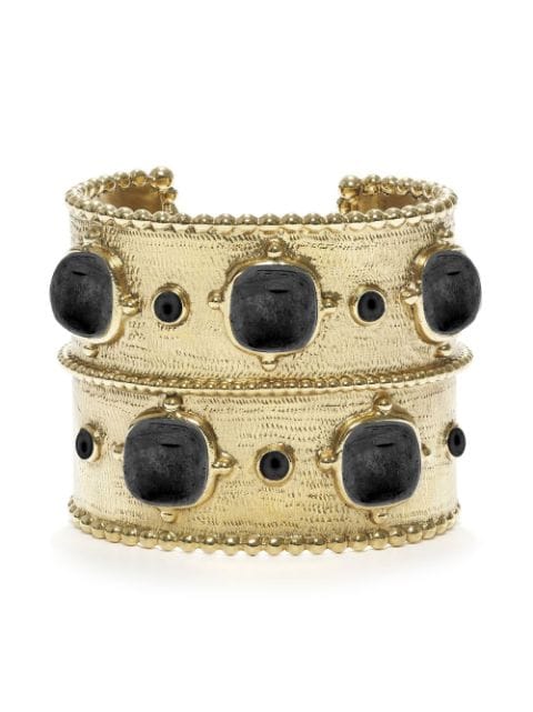 Goossens gemstone open-cuff bracelet