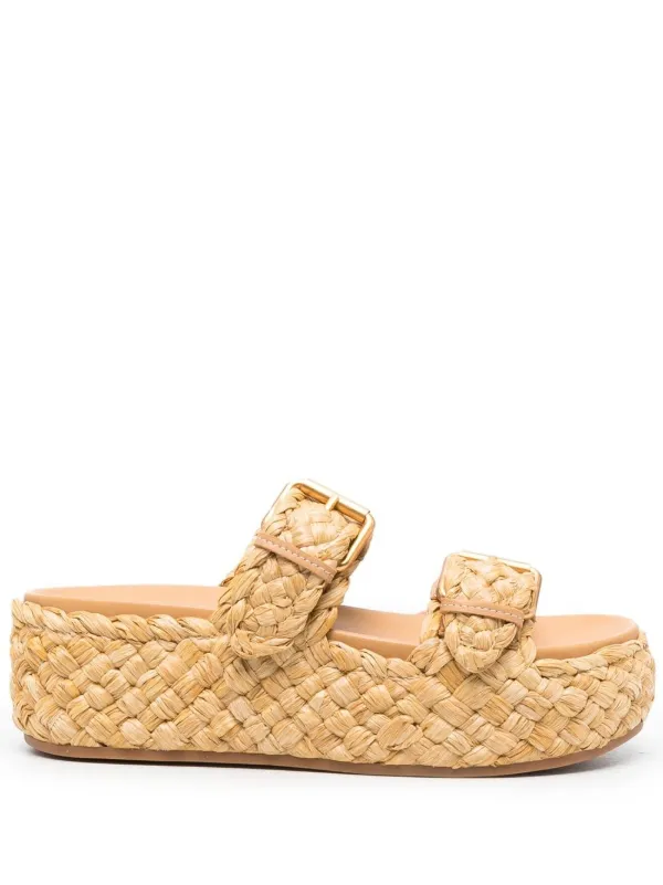straw platform sandals
