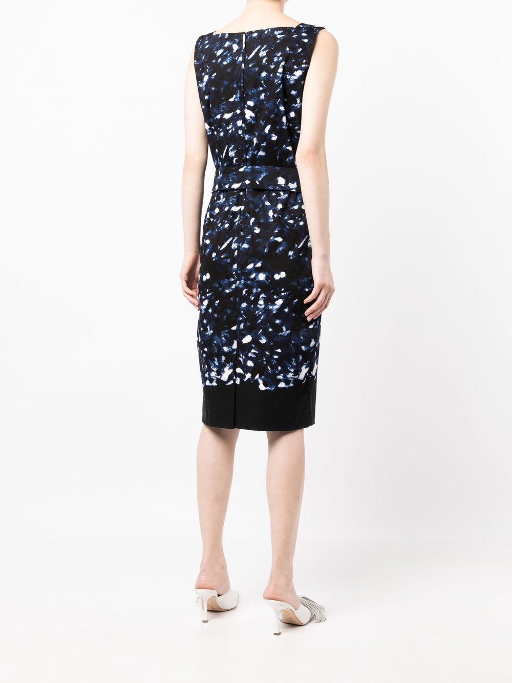 Shop Samantha Sung Celine Printed Midi Dress In 蓝色