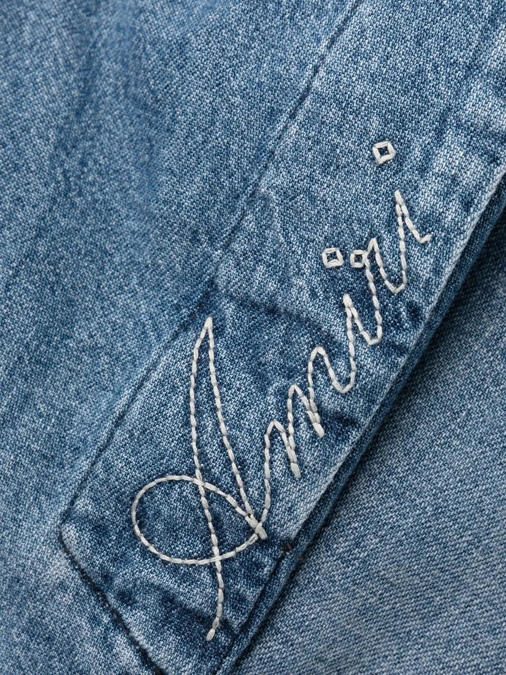 image 7 of amiri logo刺绣青年布微喇牛仔裤