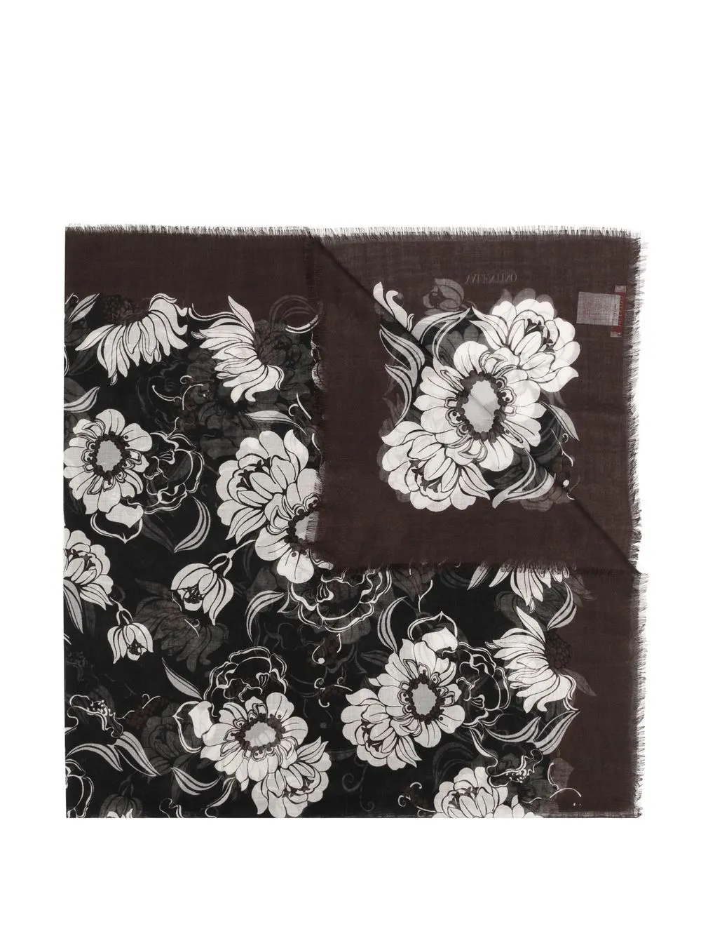 Valentino Elegant Scarf With Exquisite Floral Print In Brown