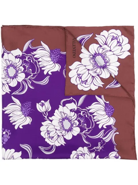 Valentino Garavani floral-print silk scarf