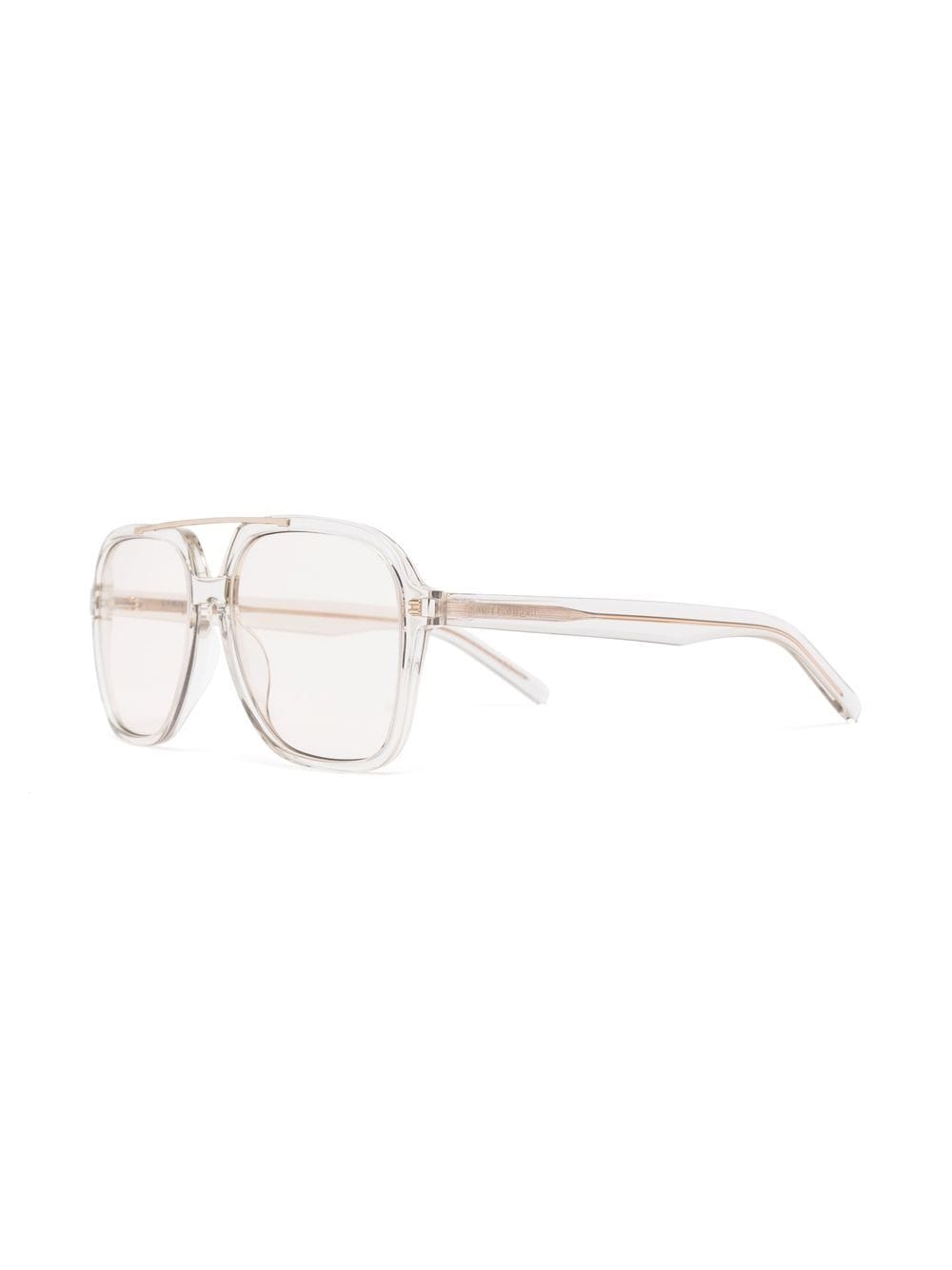 Saint Laurent Eyewear Bril met vierkant piloten montuur - Beige