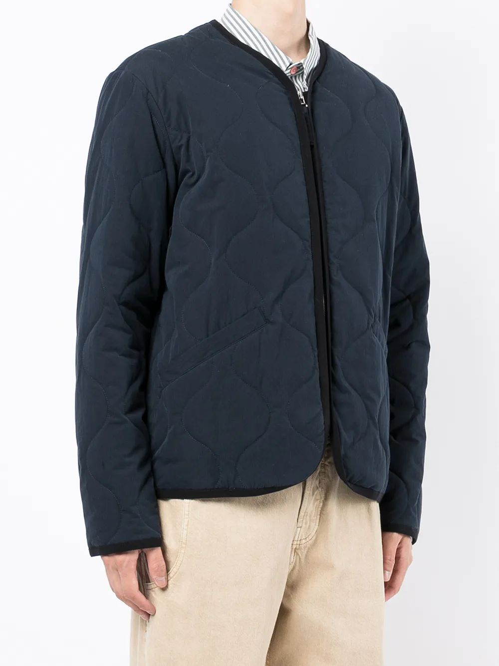 Apc Quilted Front-zip Jacket In Blue