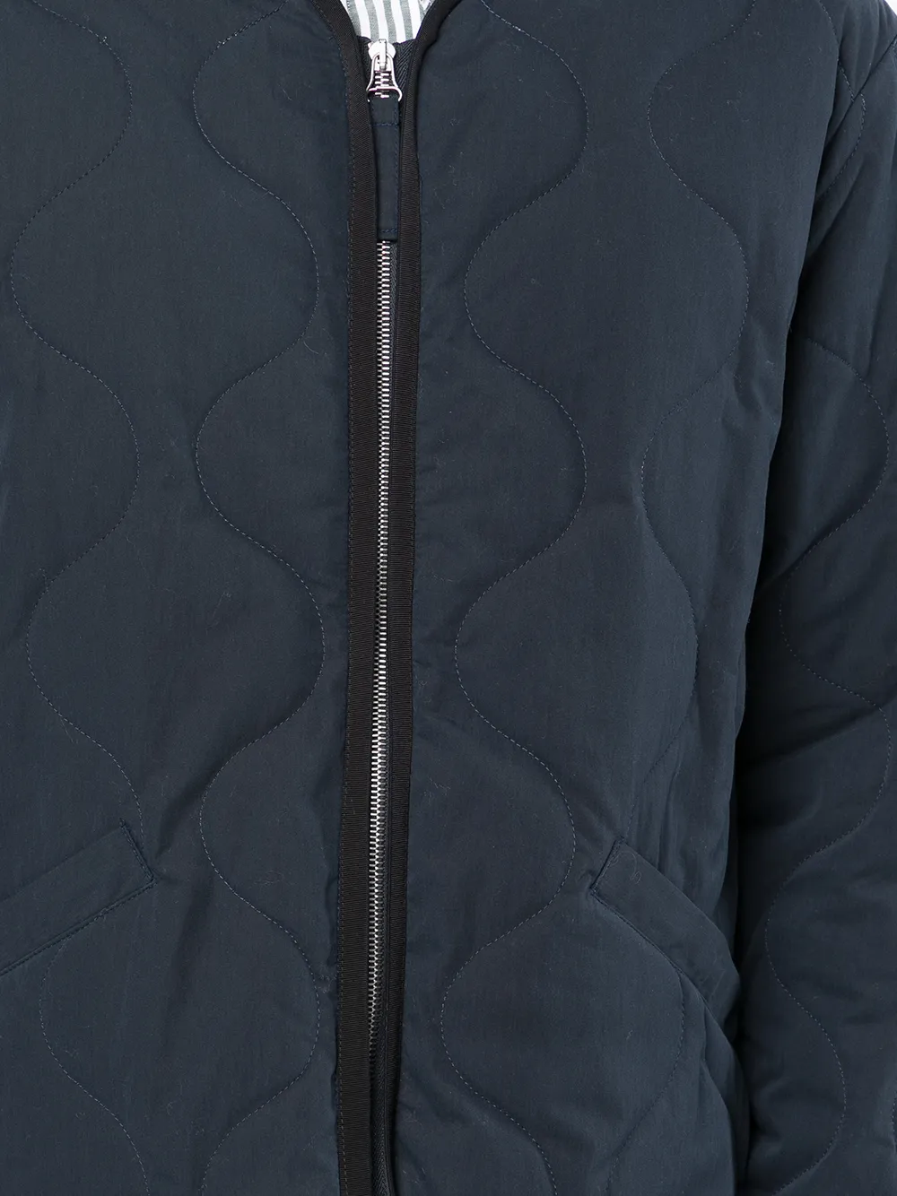Apc Quilted Front-zip Jacket In Blue