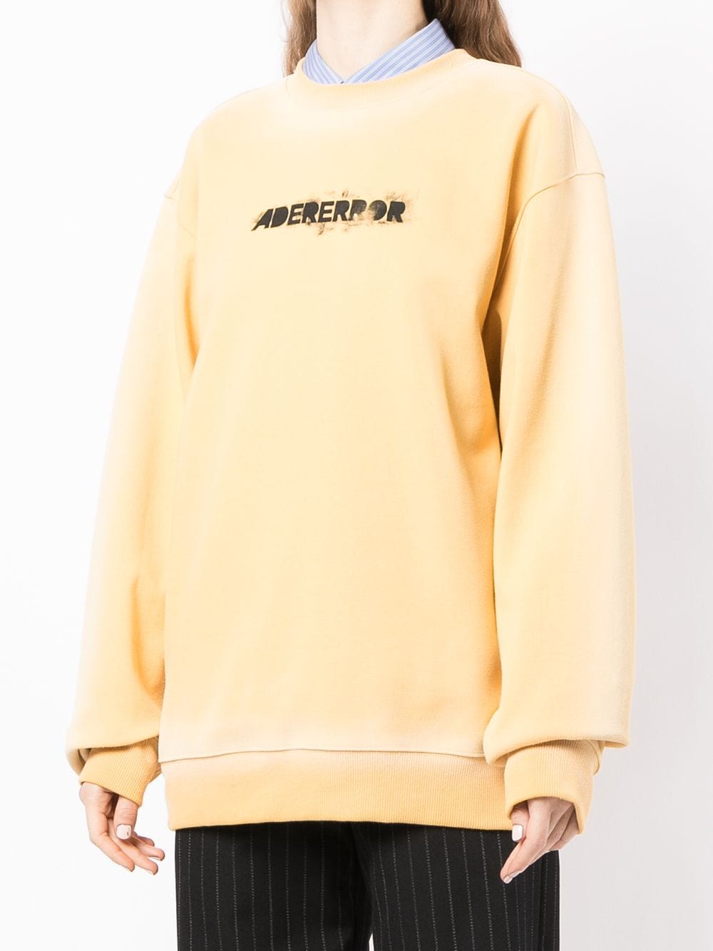 Shop Ader Error Logo-print Oversized Sweatshirt In Yellow