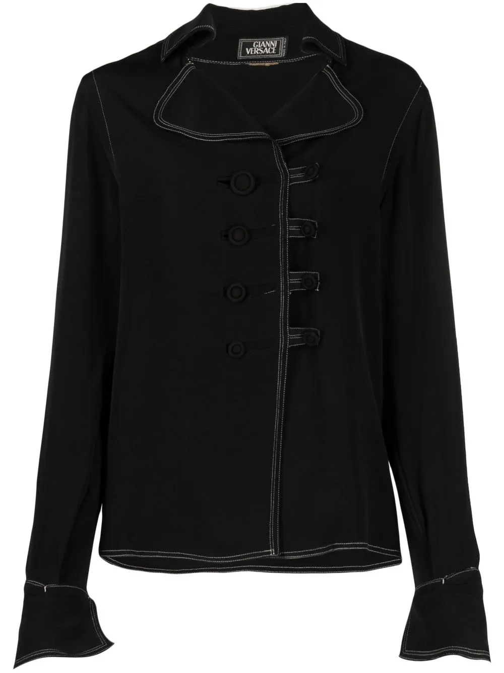 

Versace Pre-Owned camisa con doble botonadura 1990 - Negro