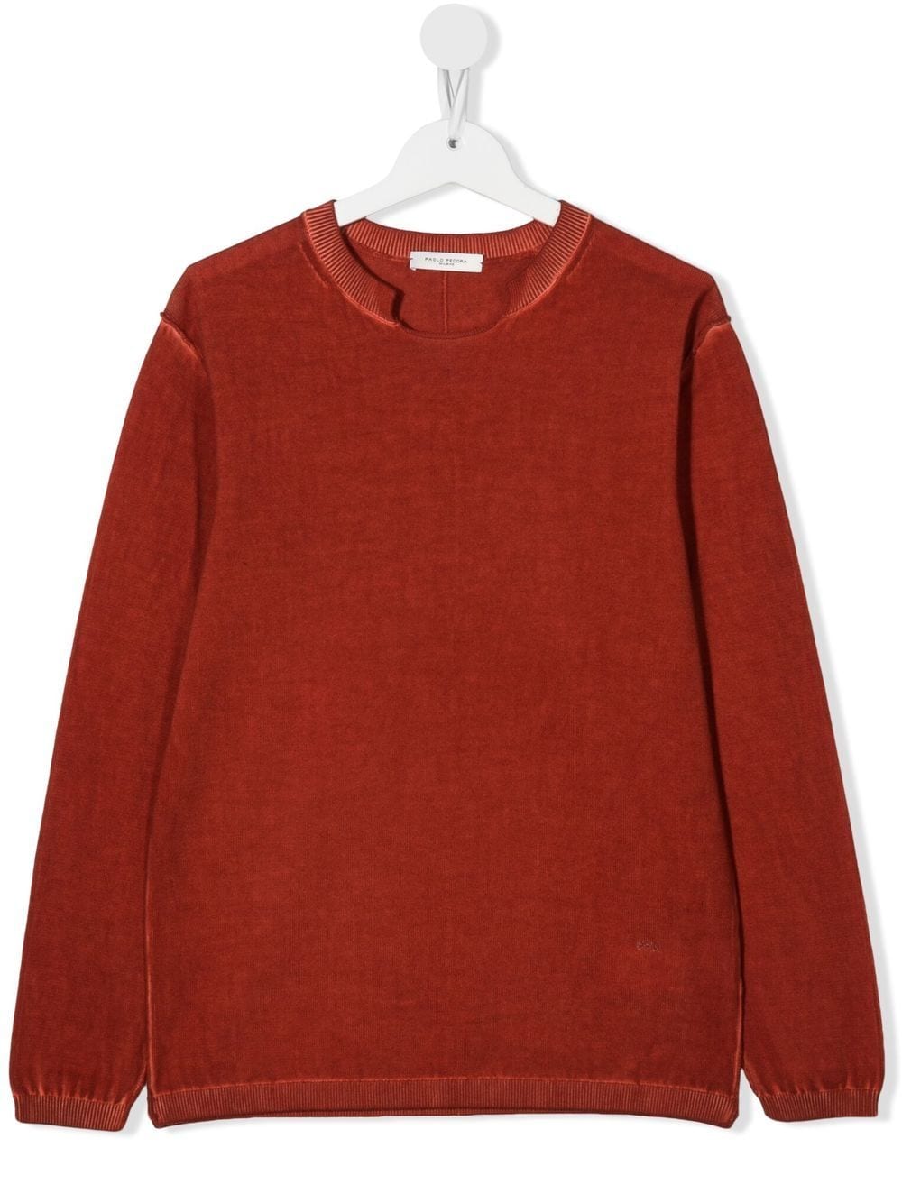 Paolo Pecora Teen Ribbed-trim Cotton Sweatshirt In Orange