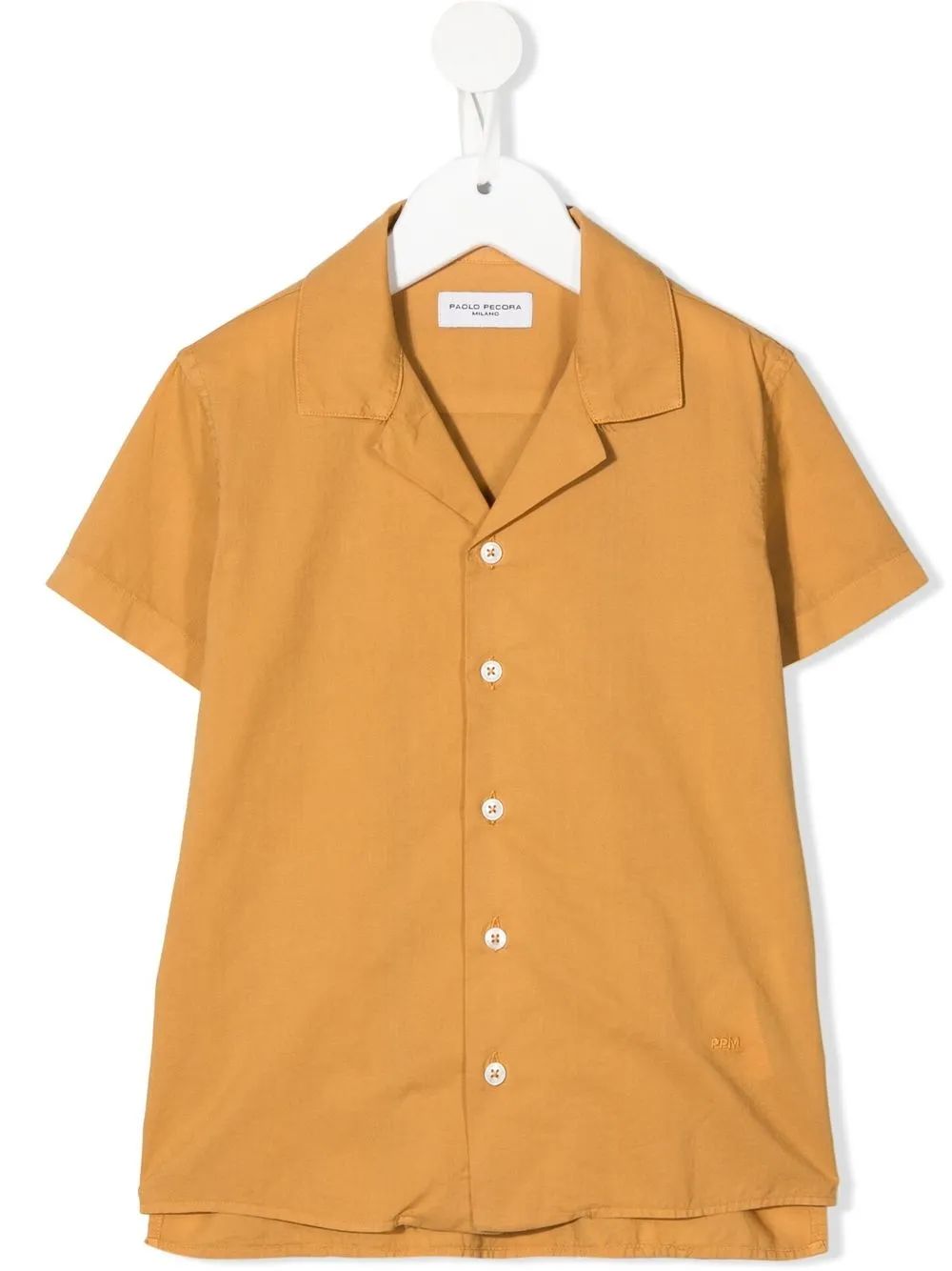 

Paolo Pecora Kids notched-collar short-sleeved shirt - Yellow