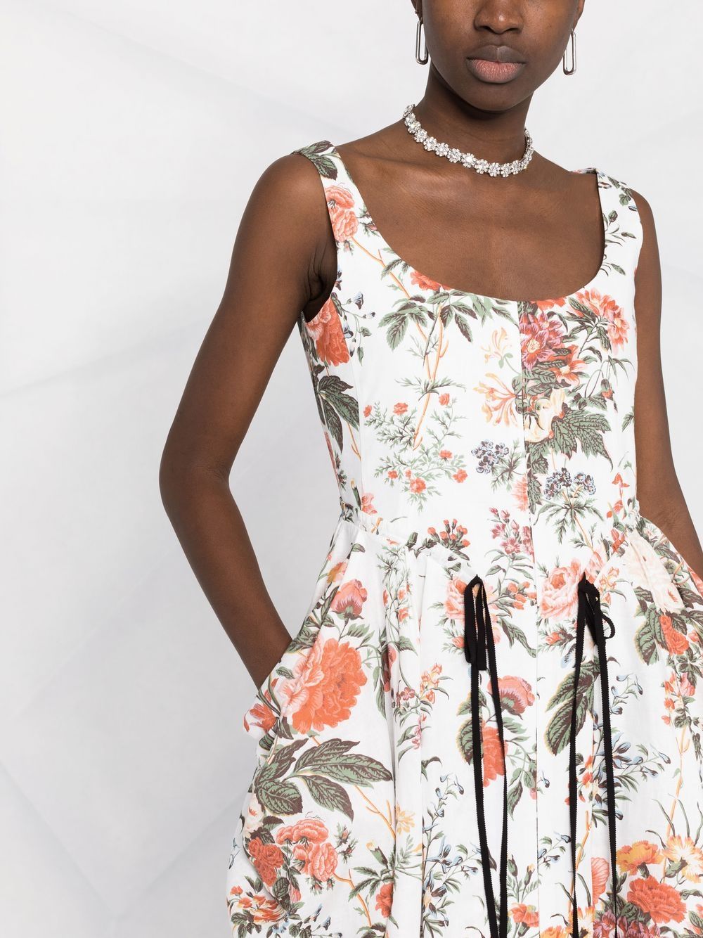 Shop Erdem Floral Full Dress In Grün