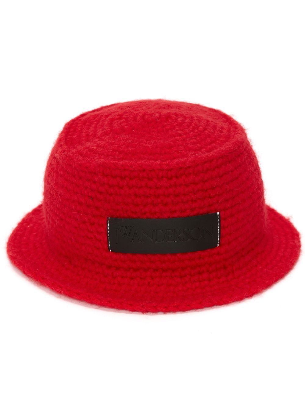 JW Anderson logo-patch knitted bucket hat Women