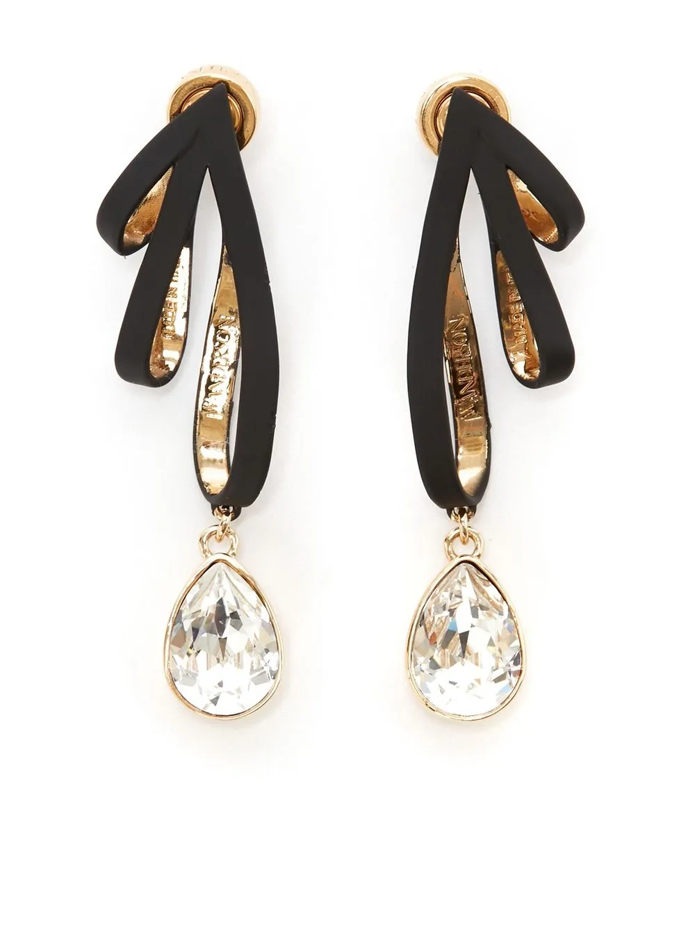 

JW Anderson aretes Ribbon con detalles de cristal - Dorado