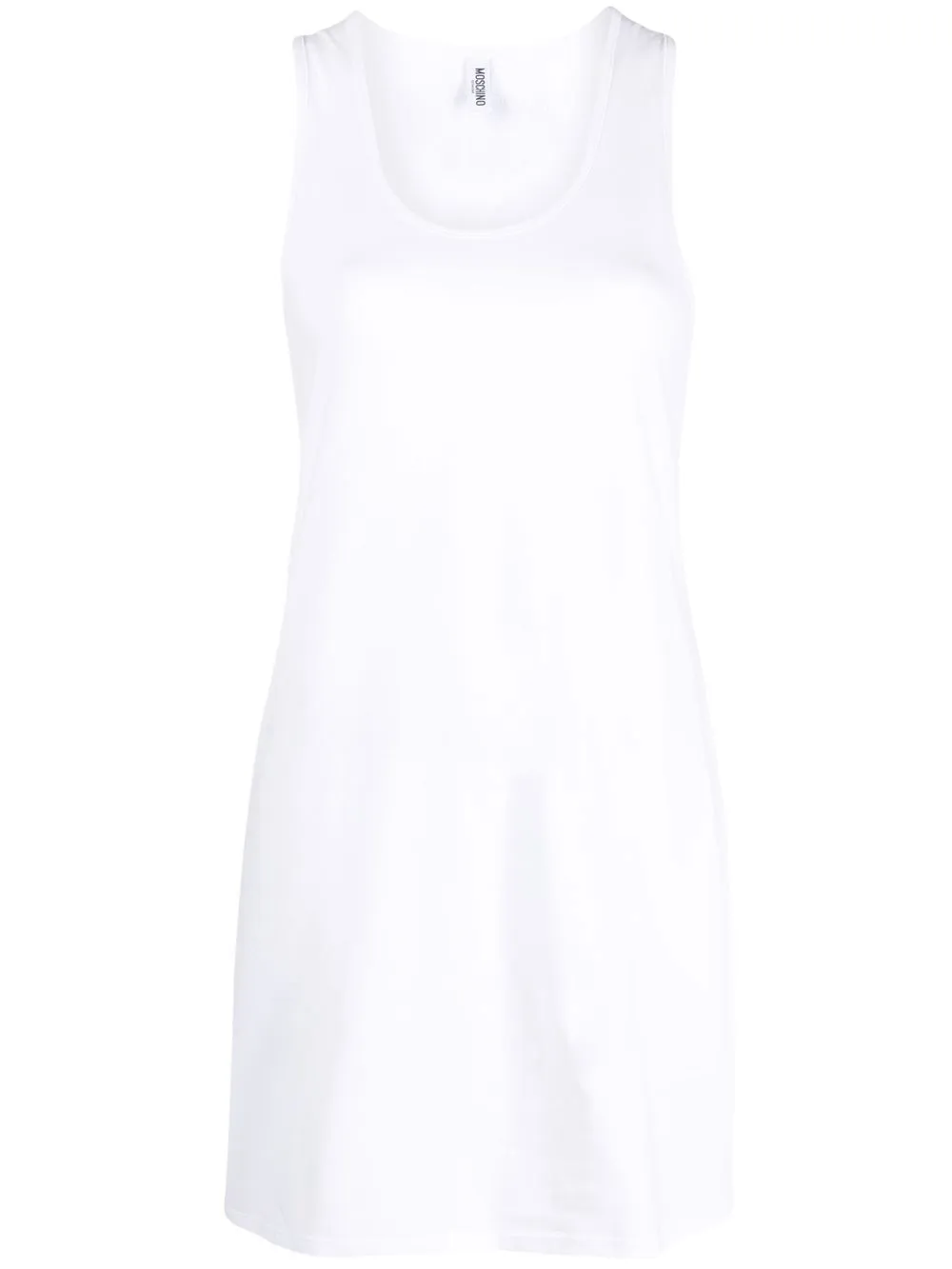 

Moschino logo-patch racerback dress - White