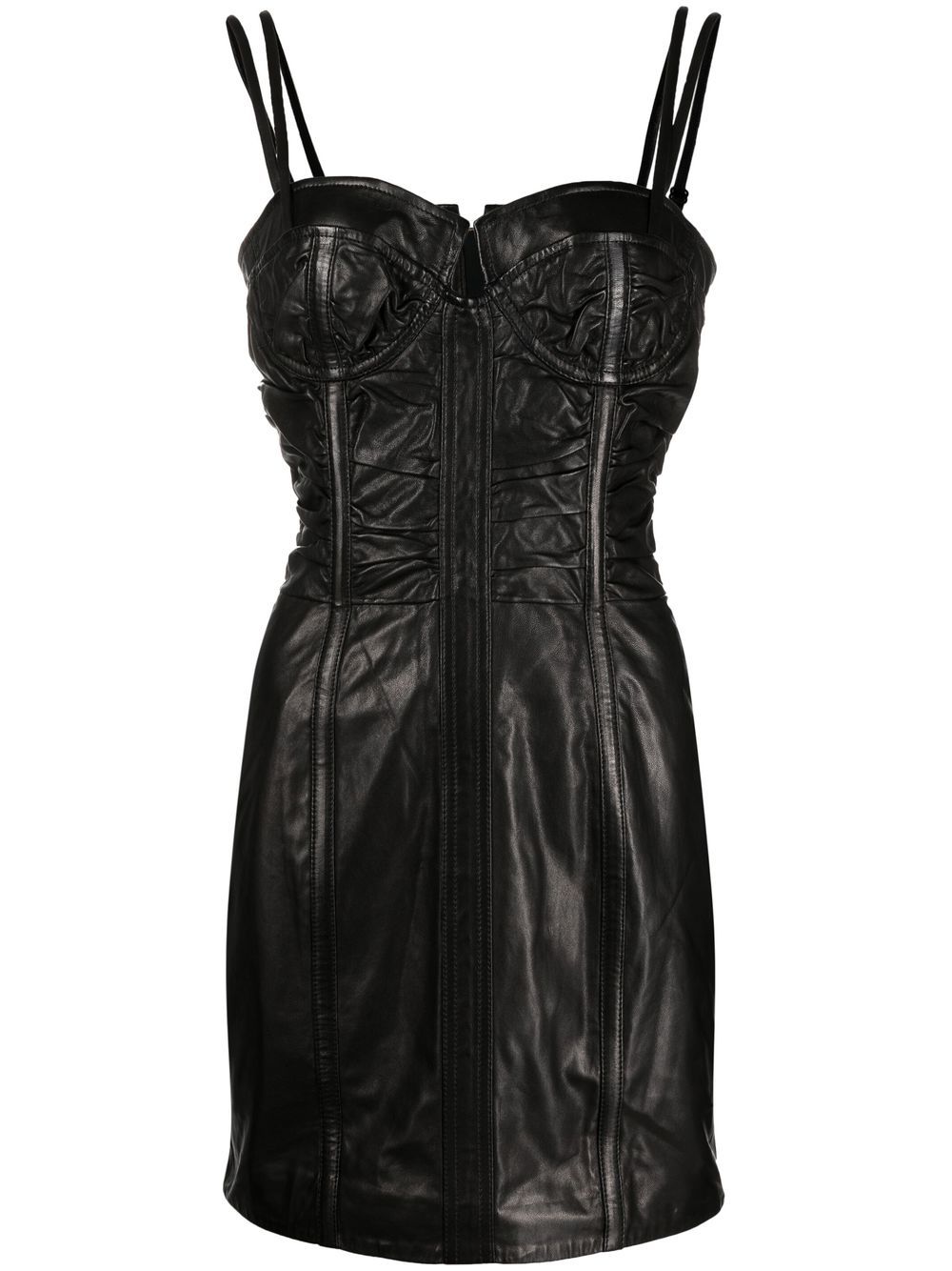 

Balmain vestido corto fruncido - Negro