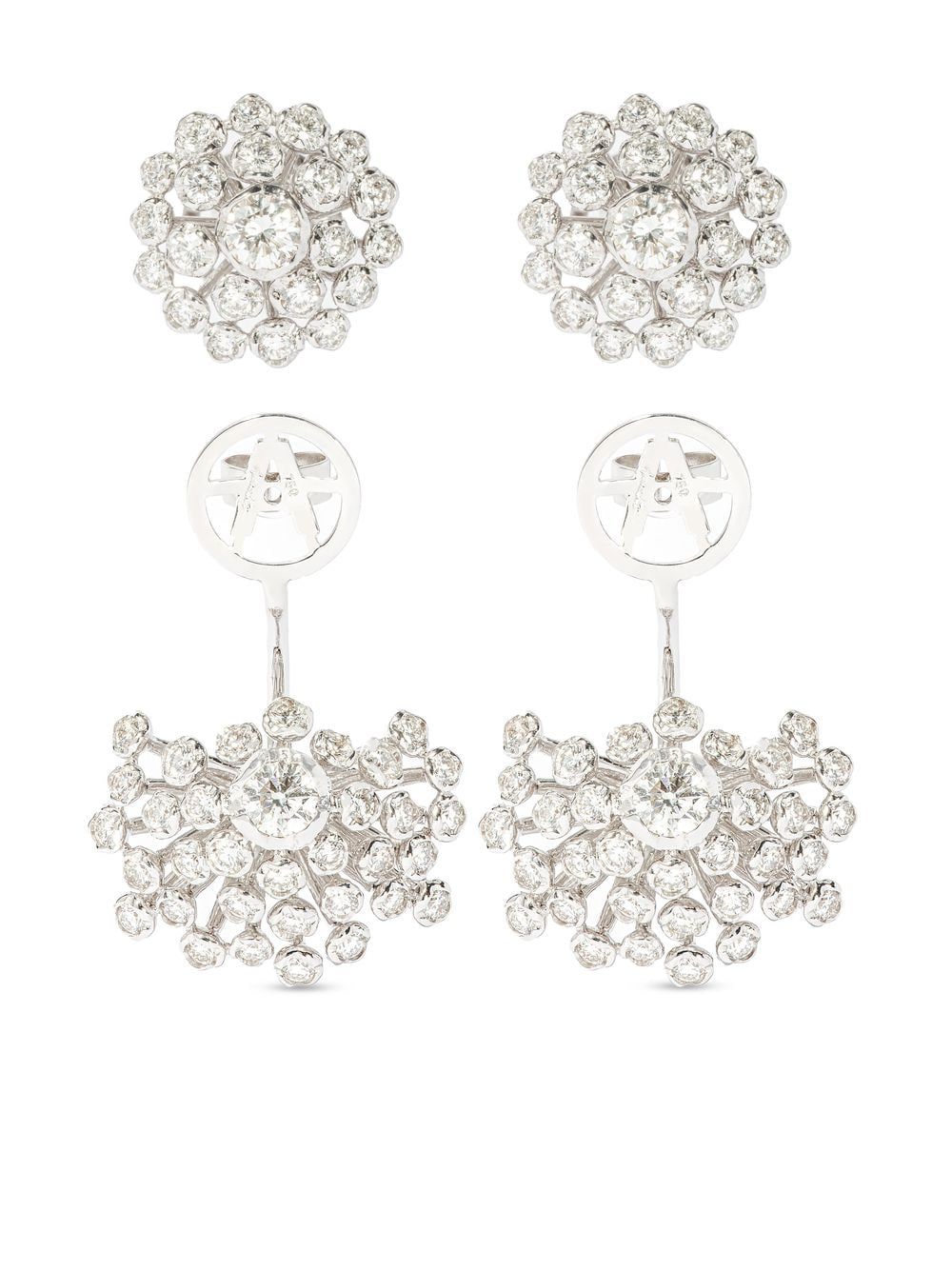 Shop Annoushka 18kt Recycled White Gold Marguerite Diamond Ear Jackets In Silver