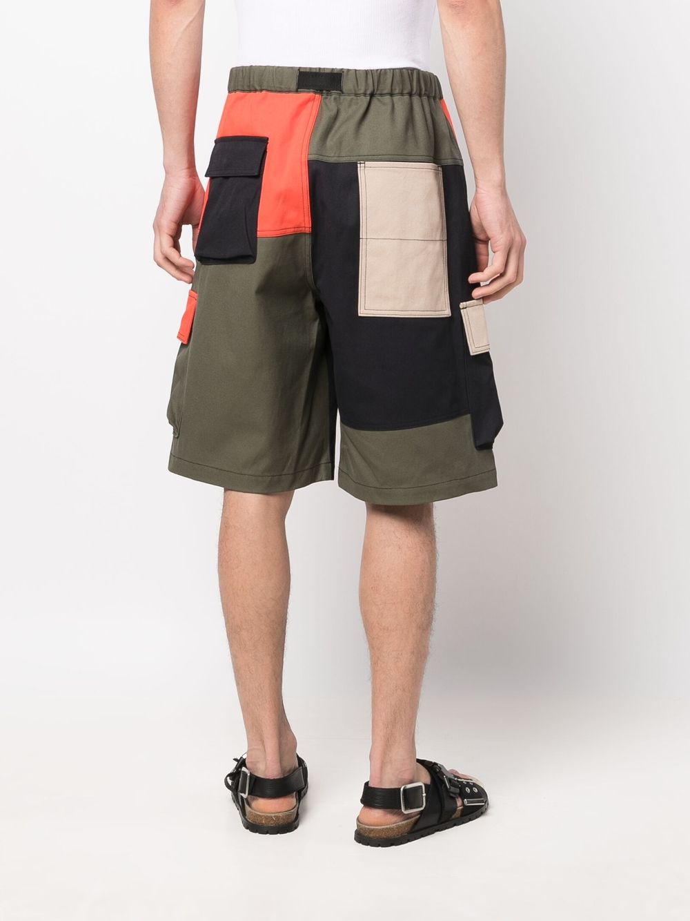 Shop Ambush Colour-block Cargo Shorts In Green