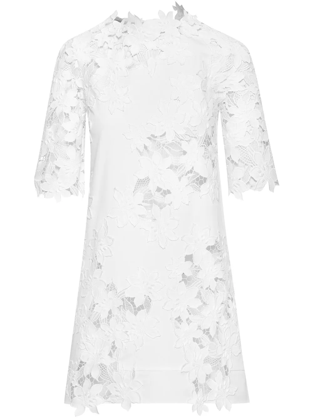 

Oscar de la Renta floral-lace shift dress - White