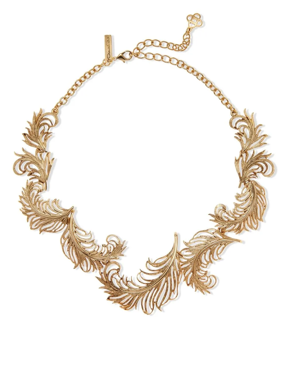 

Oscar de la Renta feather chain necklace - Gold