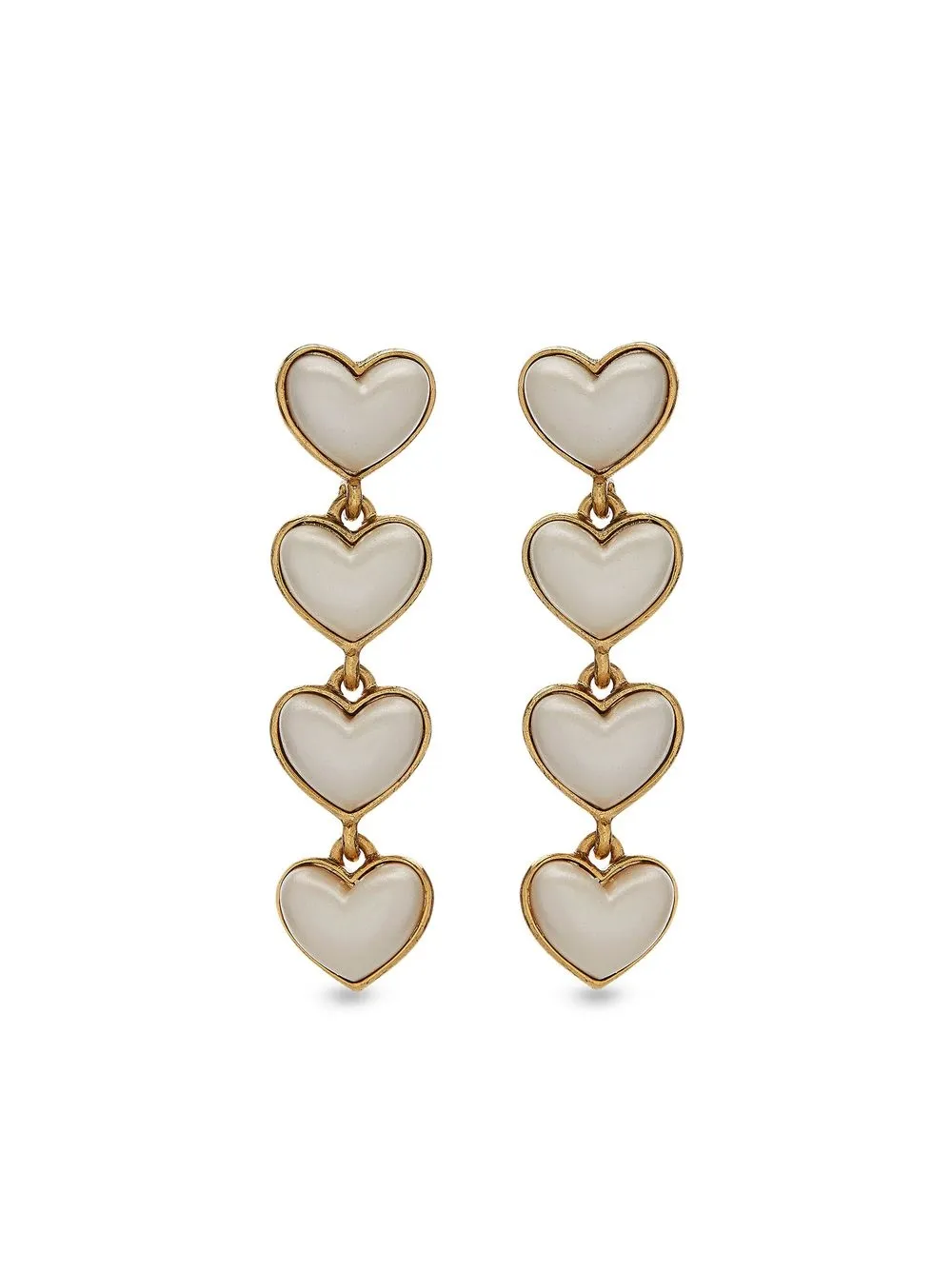 

Oscar de la Renta aretes Sweetheart Pearl - Dorado