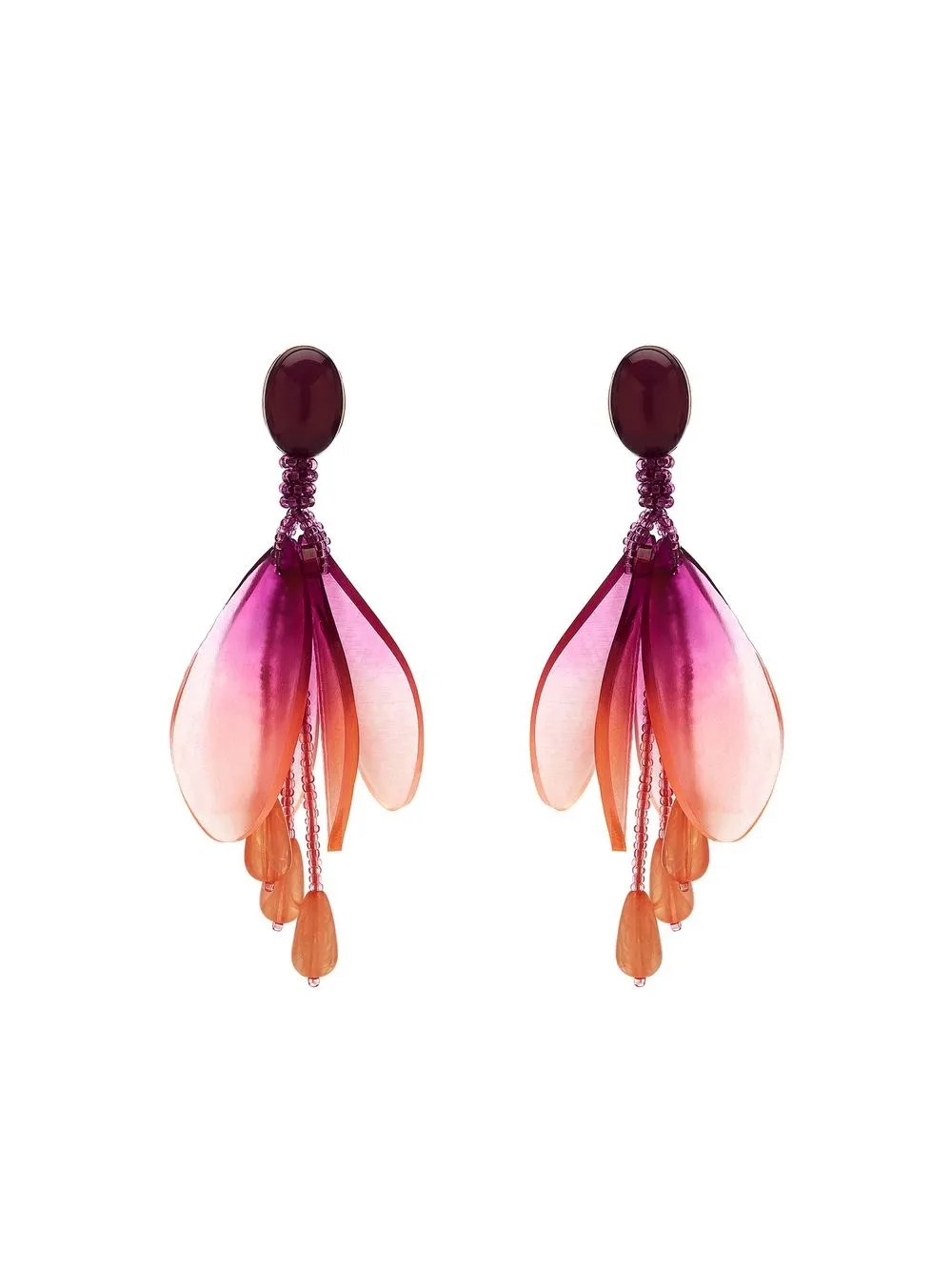 

Oscar de la Renta aretes Impatiens - Morado