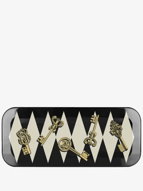 Fornasetti bandeja Chiavi Gold and Rombi
