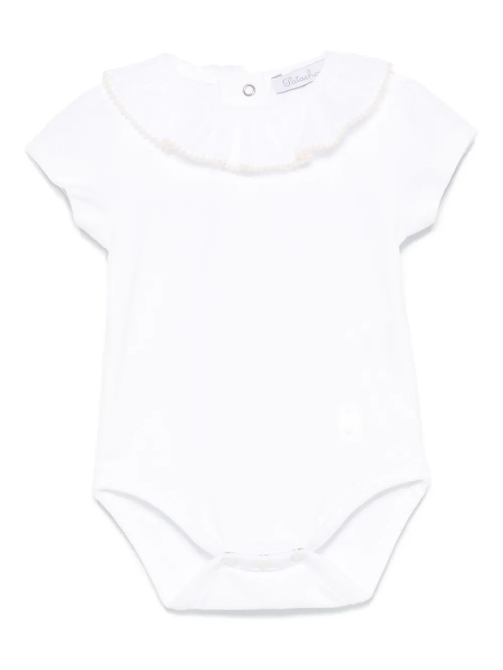 Patachou ruffled-collar body - White