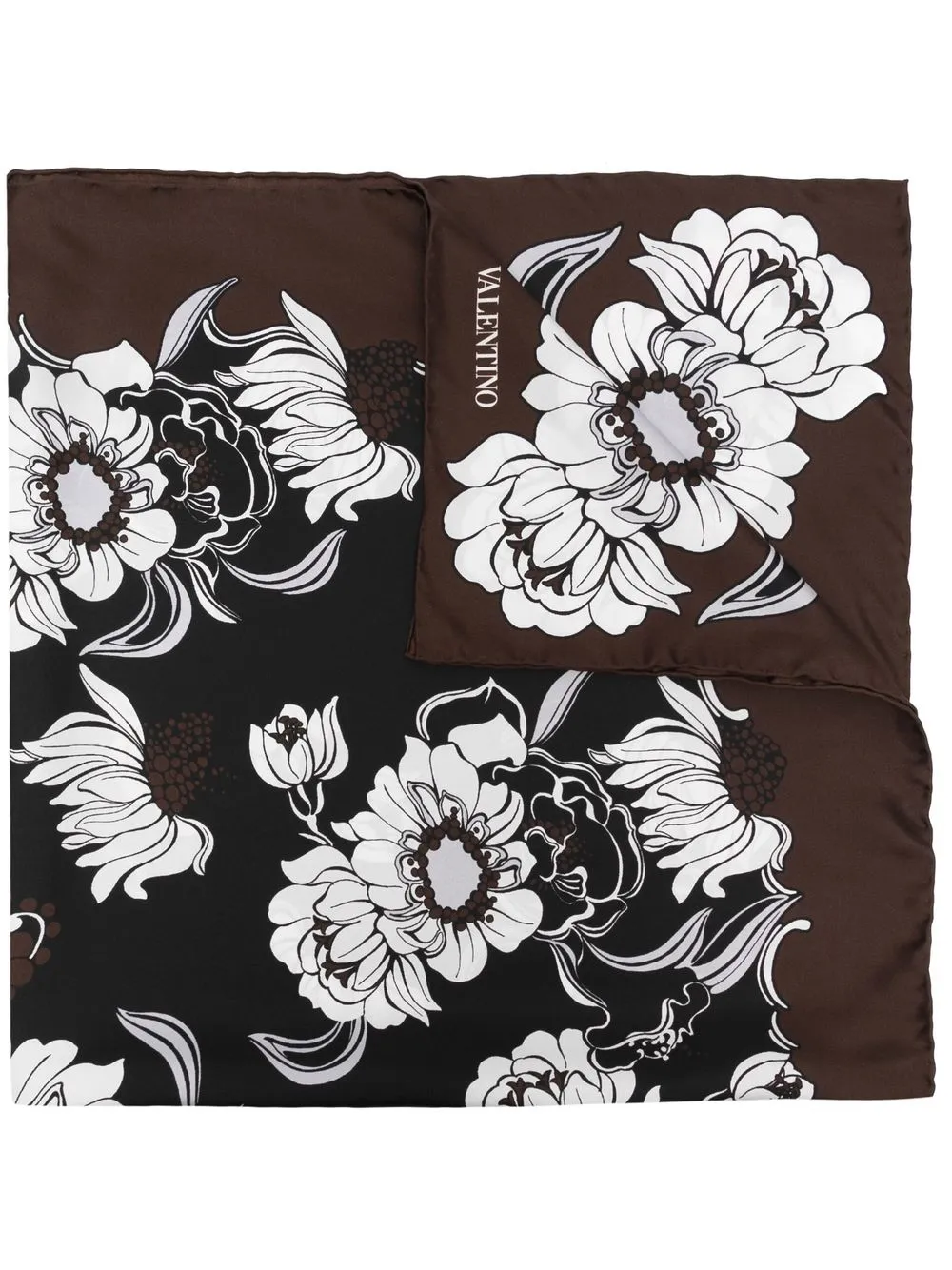 floral-print silk scarf