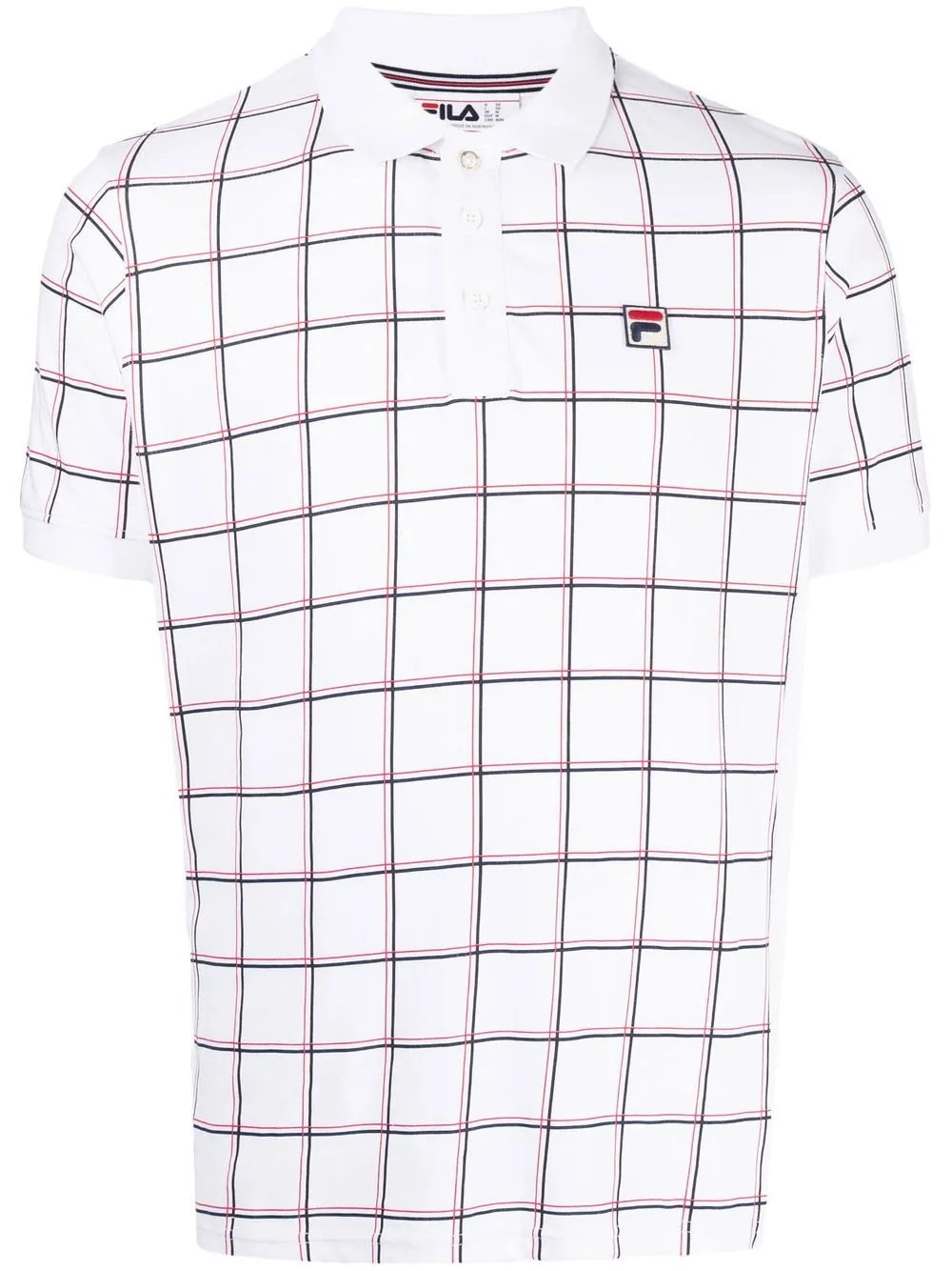 

Fila check logo-patch polo-shirt - White