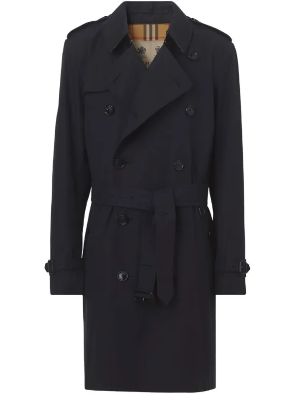 Mens double breasted 2025 long trench coat