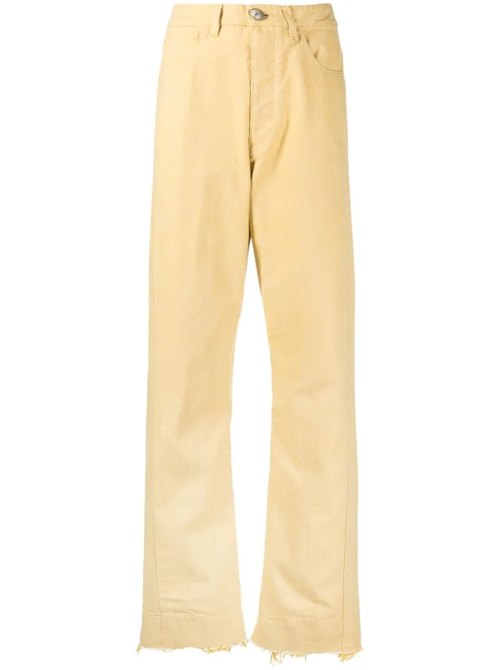 

Jil Sander straight-leg frayed-hem jeans - Yellow