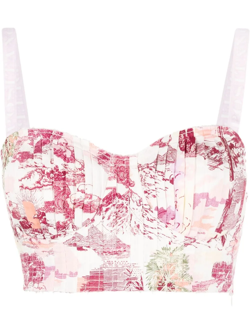 

Emporio Sirenuse top tipo bustier con estampado floral - Rosado