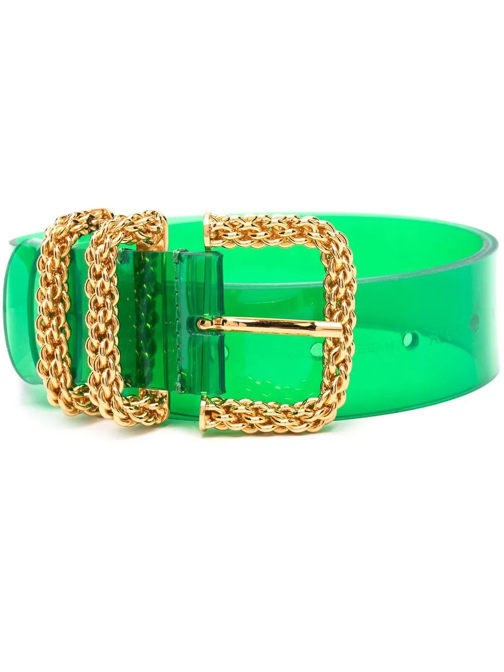 

BY FAR Katina transparent buckle belt - Green